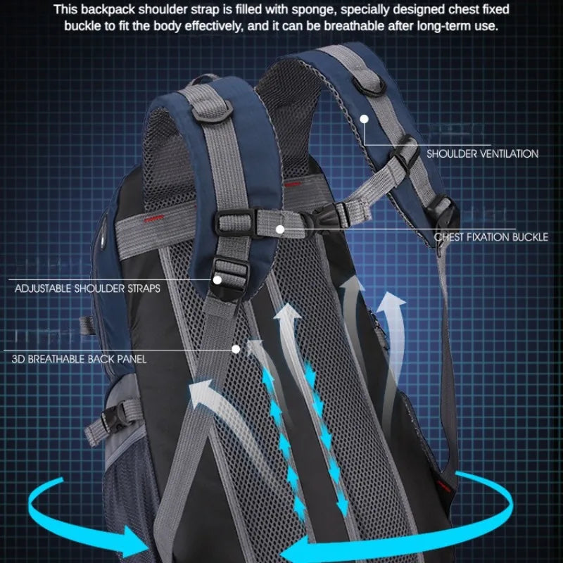 New 40L outdoor hiking bag men's and women's shoulder bag sports bag leisure travel backpack large capacity - Smarsty