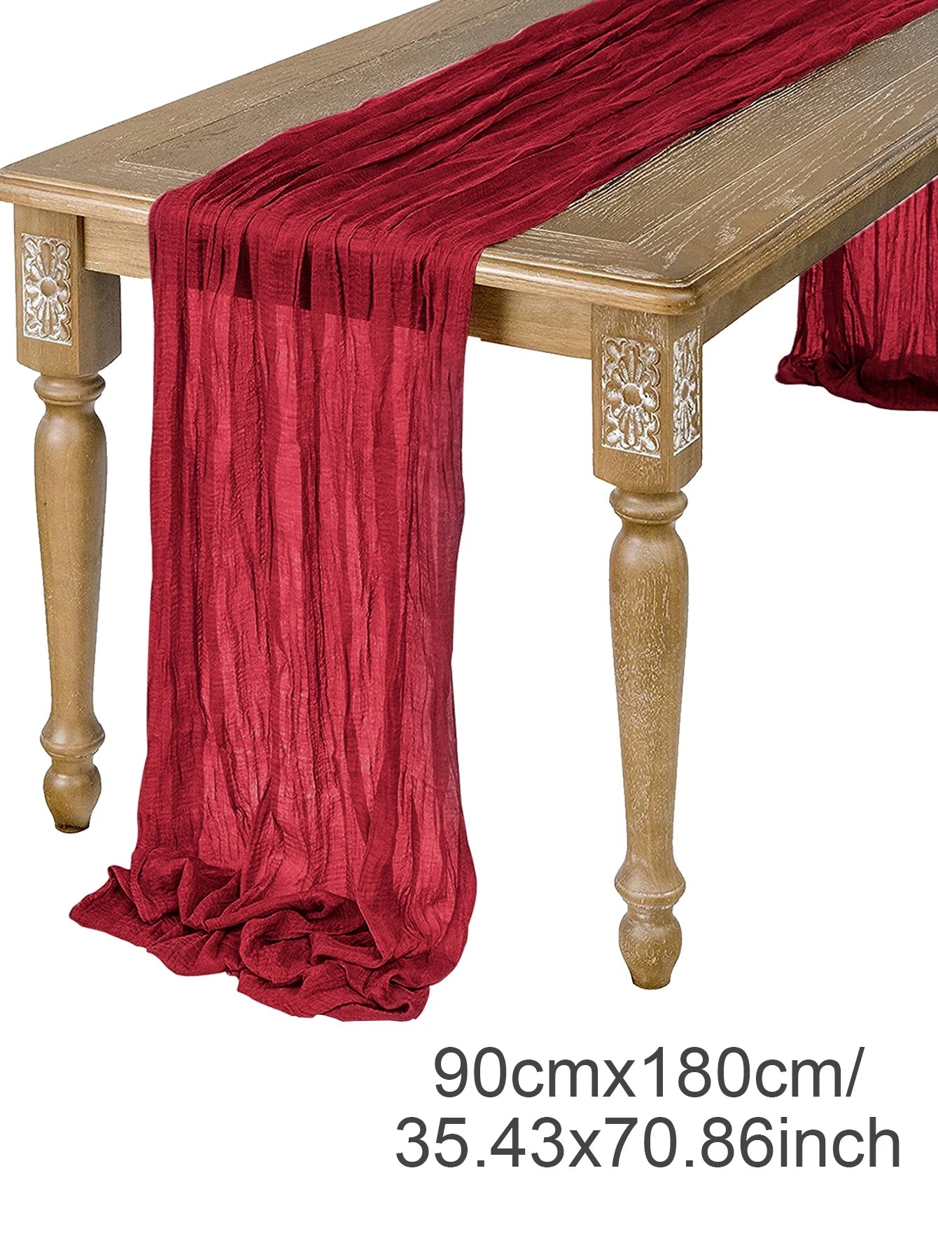 Sage Semi-Sheer Gauze Table Runner for Elegant Dining - Smarsty