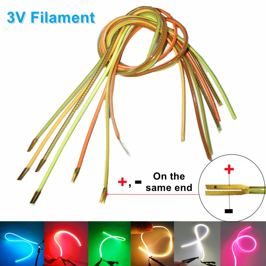 LED Same End Filament Flexible Ultra Slim 3V Spiral Bulb Filament Retro Edison Bulb Lamp Parts Diode Lighting Strip Decoration - Smarsty