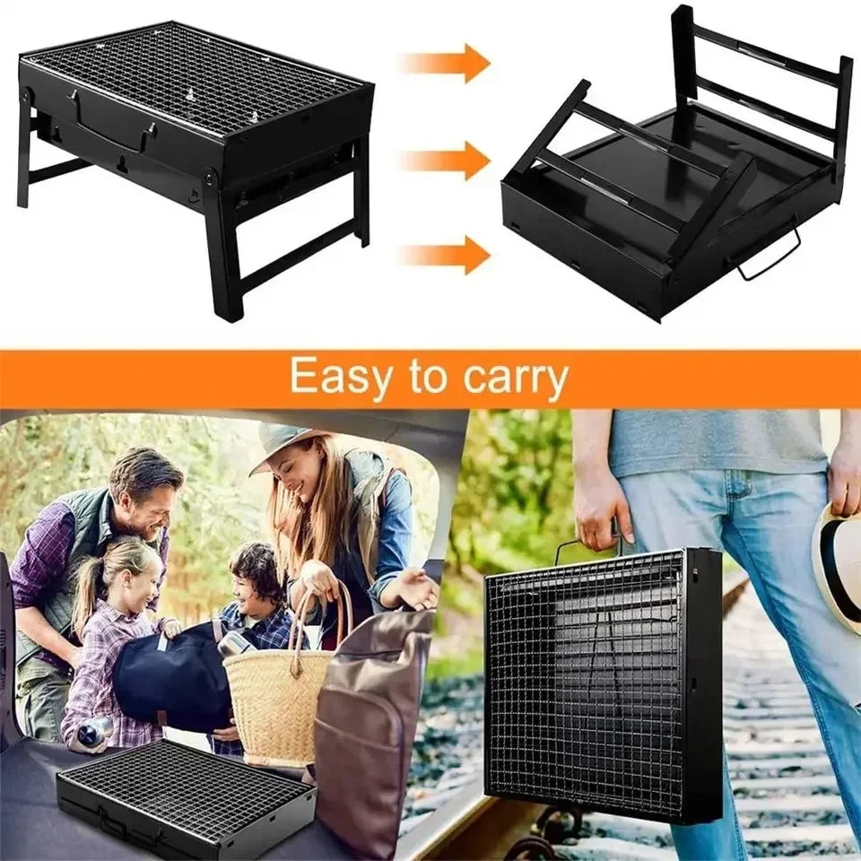 Portable Stainless Steel BBQ Grill Kit for Outdoor Cooking - Smarsty