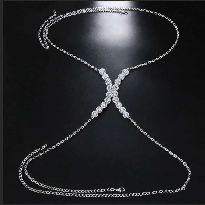 Rhinestone Body Chain Bra Jewelry for Women - Smarsty