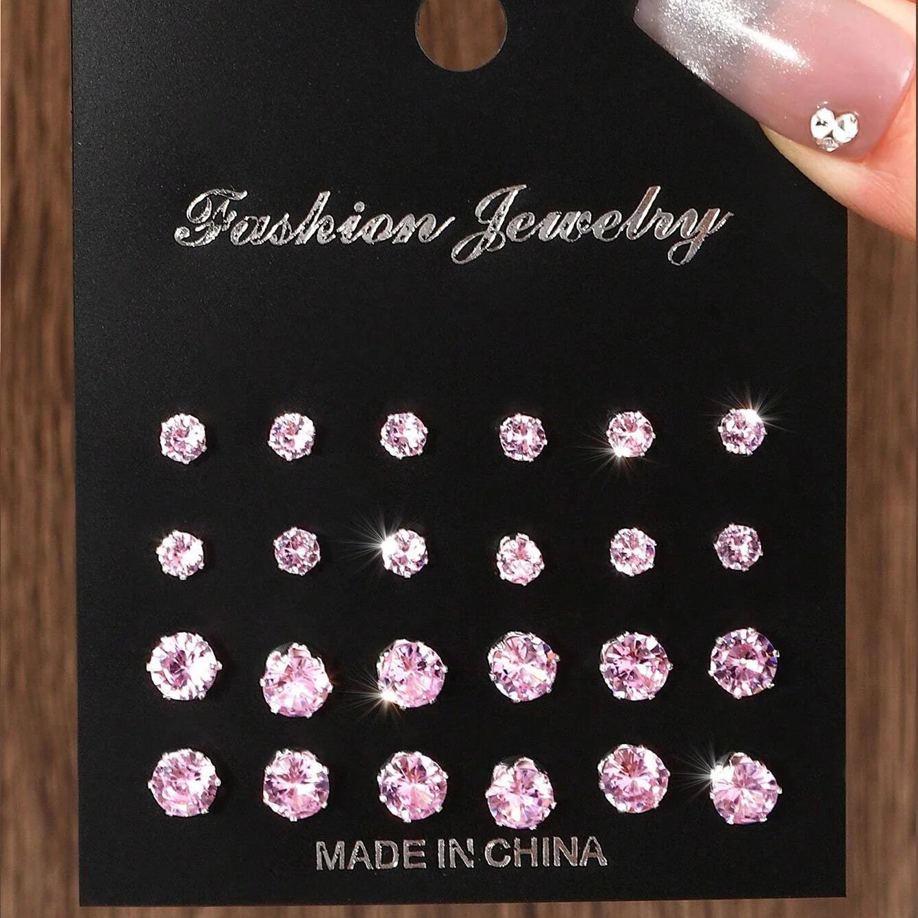 12 Pairs Zirconia Stud Earrings Gift Set Luxurious Shiny - Smarsty