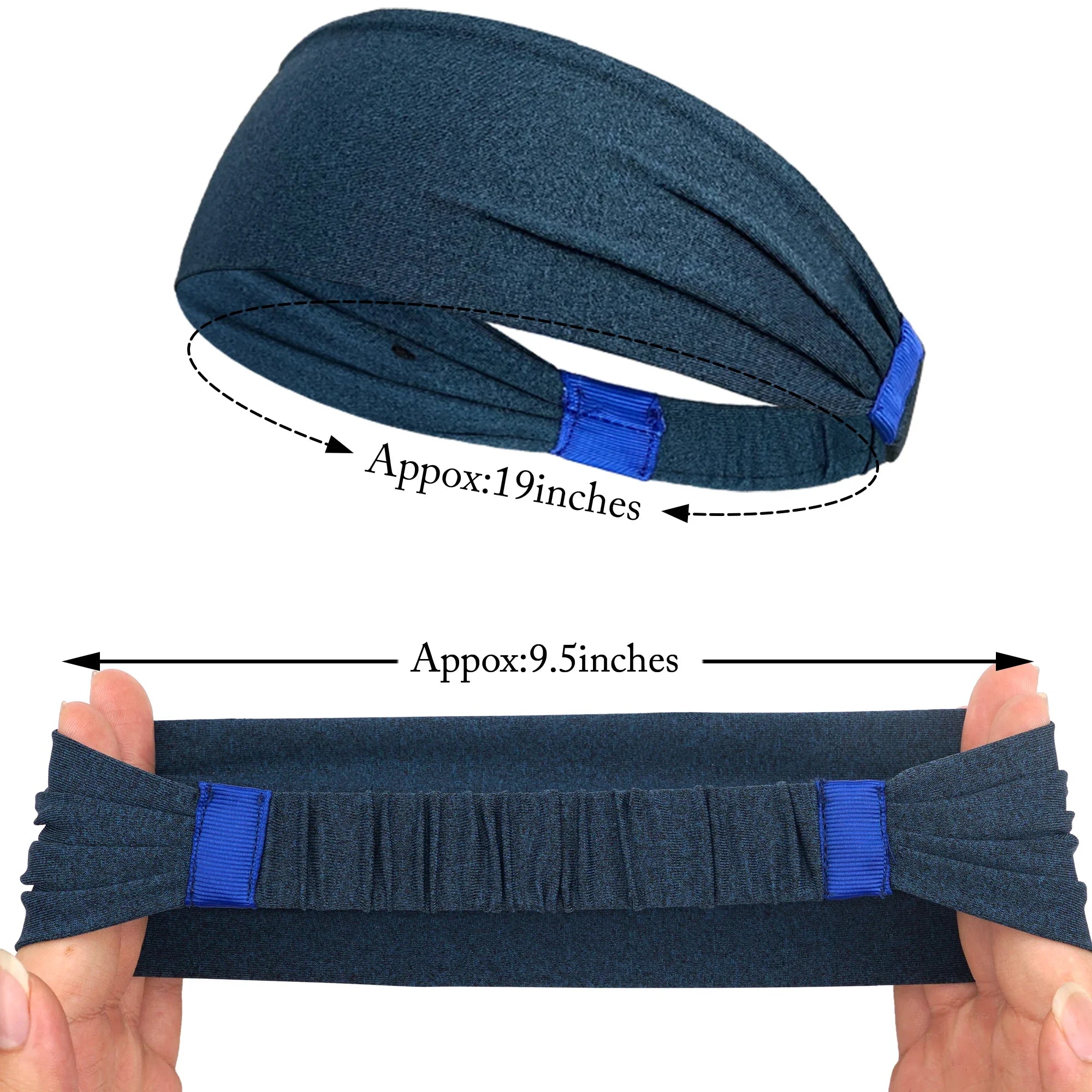 Sports Headbands Soft Elastic Sweatbands Moisture Wicking - Smarsty