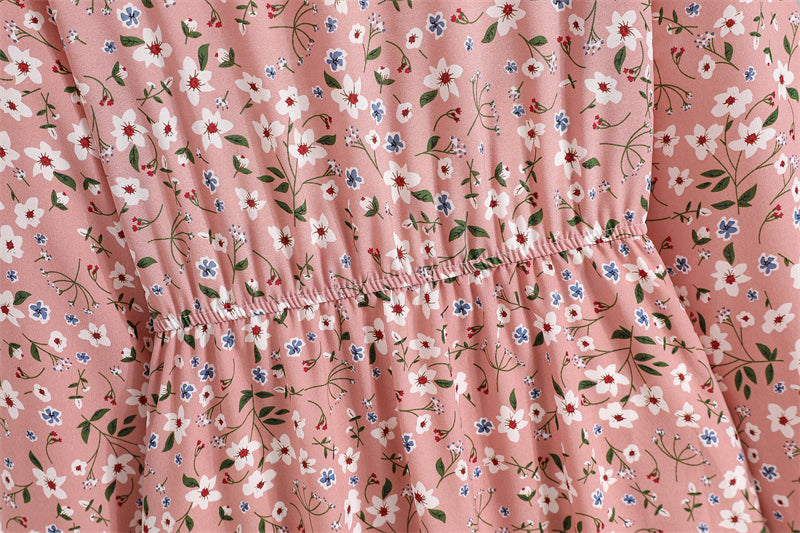 2023 Sping Summer Bohemian Women Maxi Dress Casual Long Sleeve High Waist Beach Woman Chiffon Dresses Floral Vestidoes Mujer New - Smarsty