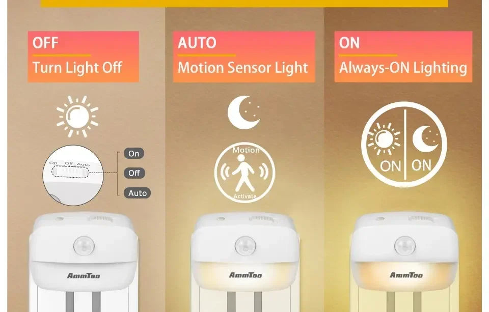 Motion Sensor LED Night Light for Bedrooms and Hallways - Smarsty
