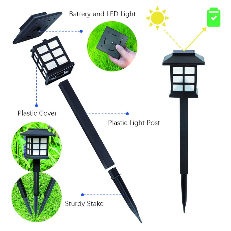 Solar Pathway Lights 2 Pack Waterproof Outdoor Garden Decor - Smarsty