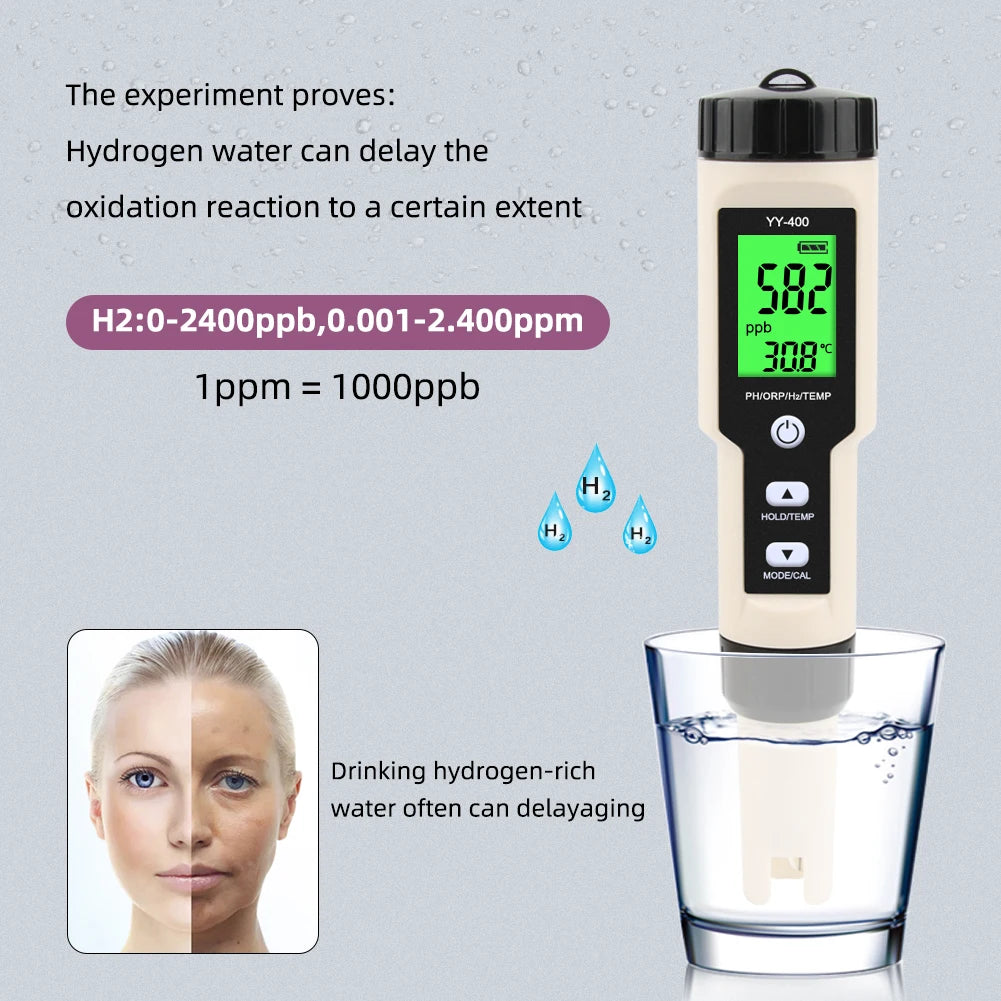 Yieryi Hydrogen Water Tester Monitor with PH ORP Temp Features - Smarsty