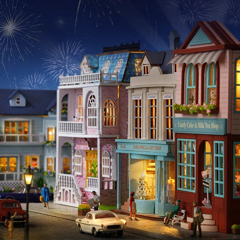 Diy Mini Wooden Dollhouse With Furniture Light Doll House Casa Assembly Model Pink Princess Villa Architecture Kit Toys Birthday by Smarsty