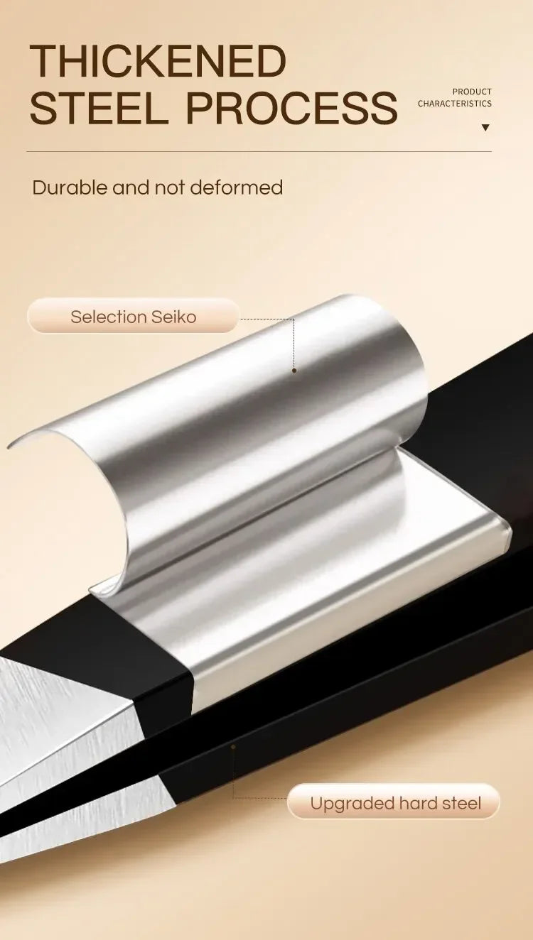 CNK Stainless Steel Black Eyebrow Tweezer for Precision Hair Removal - Smarsty