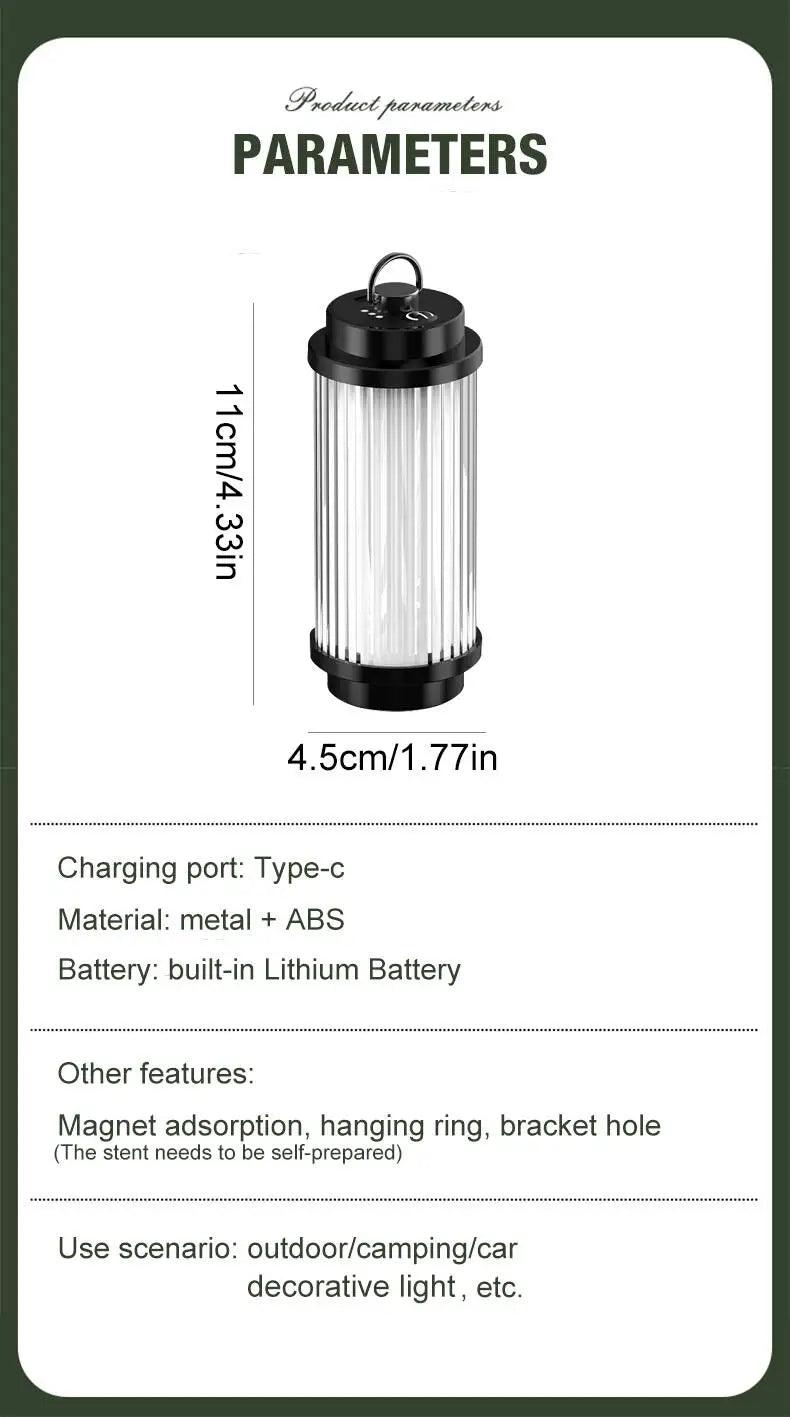 Outdoor camping tools camping lights 5 kinds of lights adjustable ceiling can be connected with the bracket TYPE-C charging. by Smarsty