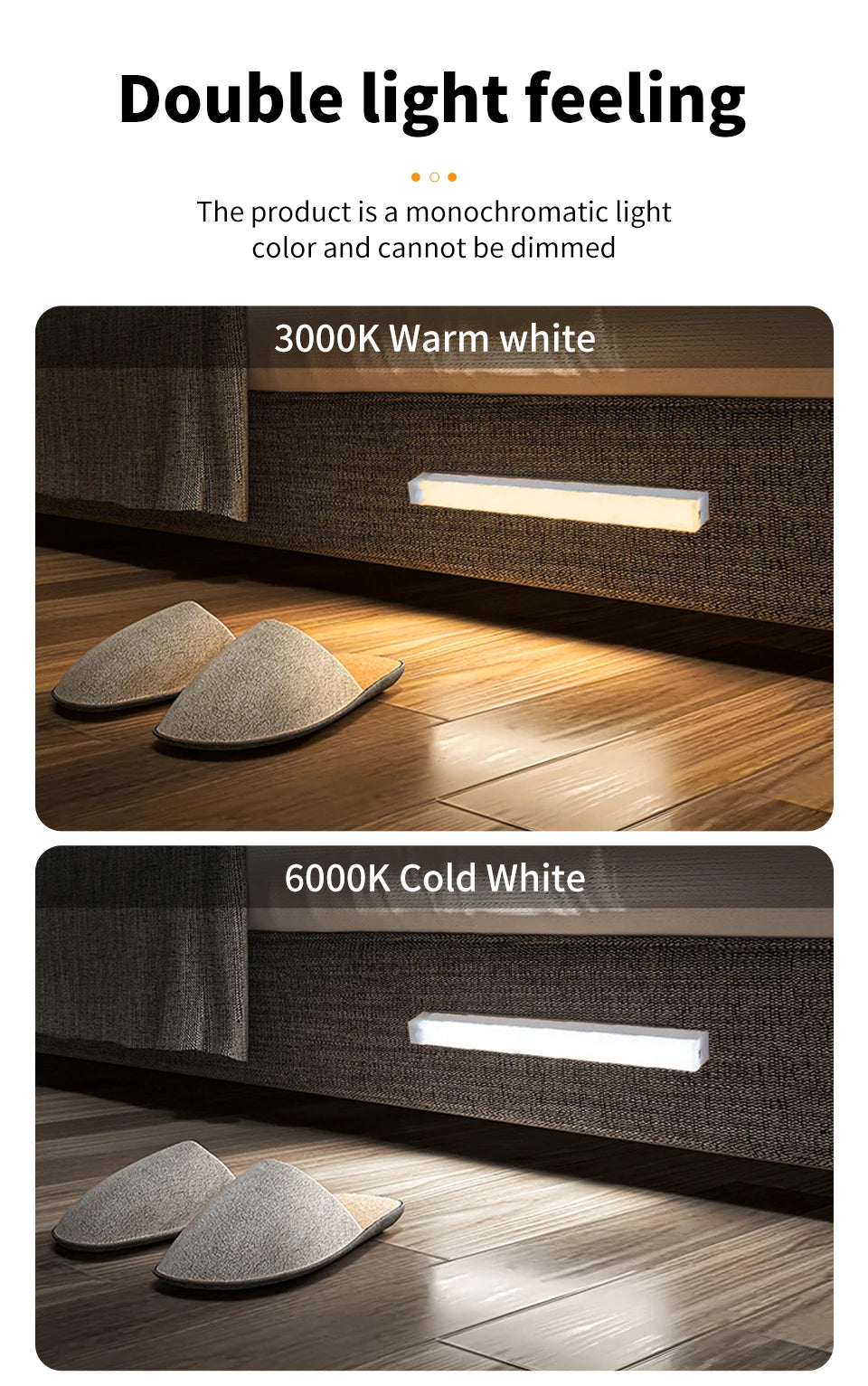 Rechargeable Motion Sensor LED Night Light for Cabinets - Smarsty