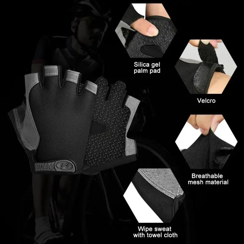 Breathable Half Finger Cycling Gloves Anti Slip Shock Absorption - Smarsty
