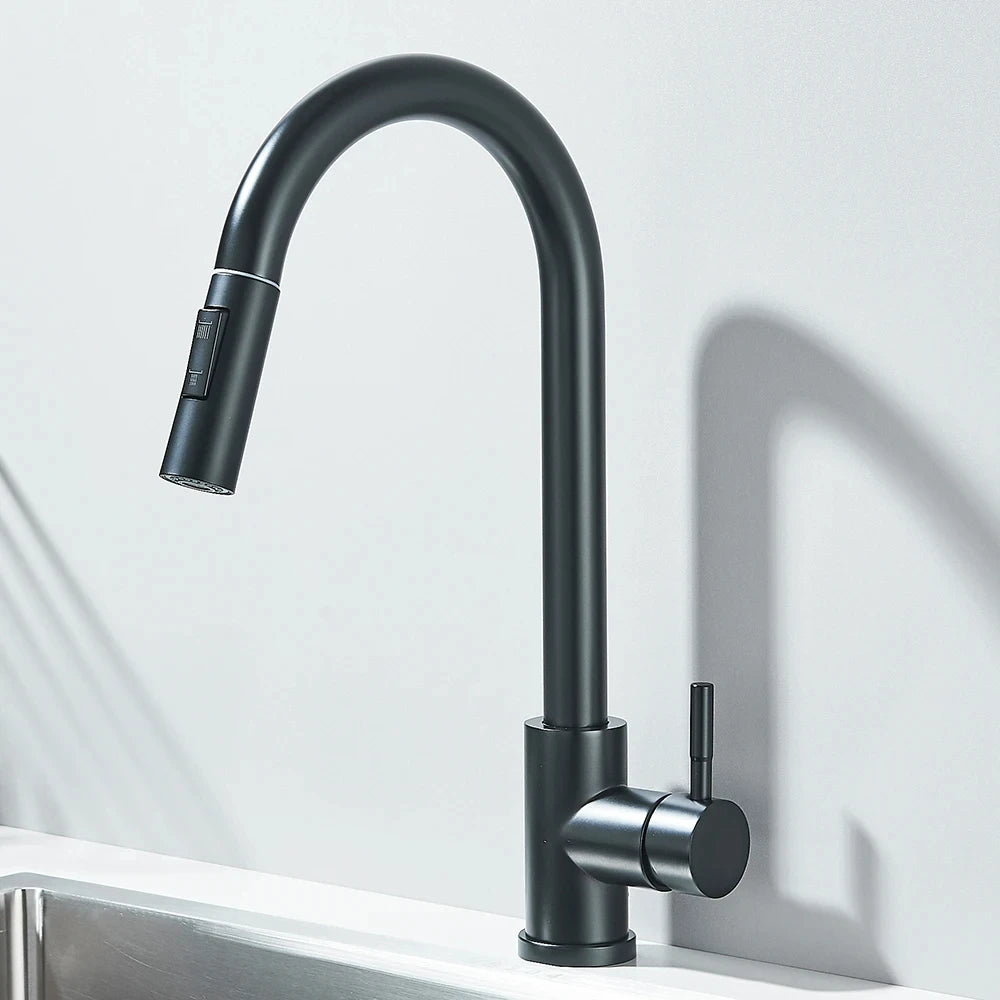 304 Chrome Kitchen Faucet with Pull-Out Spray Feature - Smarsty