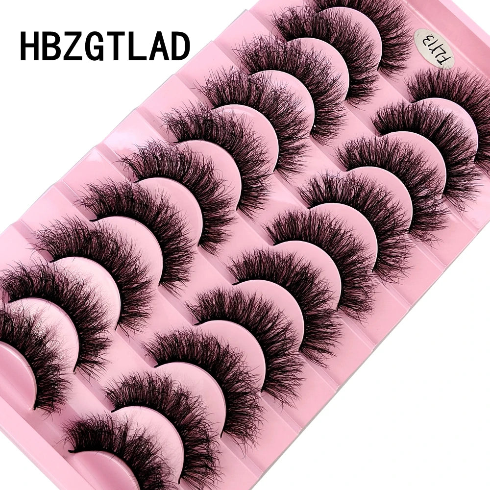 10 Pairs Handmade Faux Mink Eyelashes for Natural Look - Smarsty