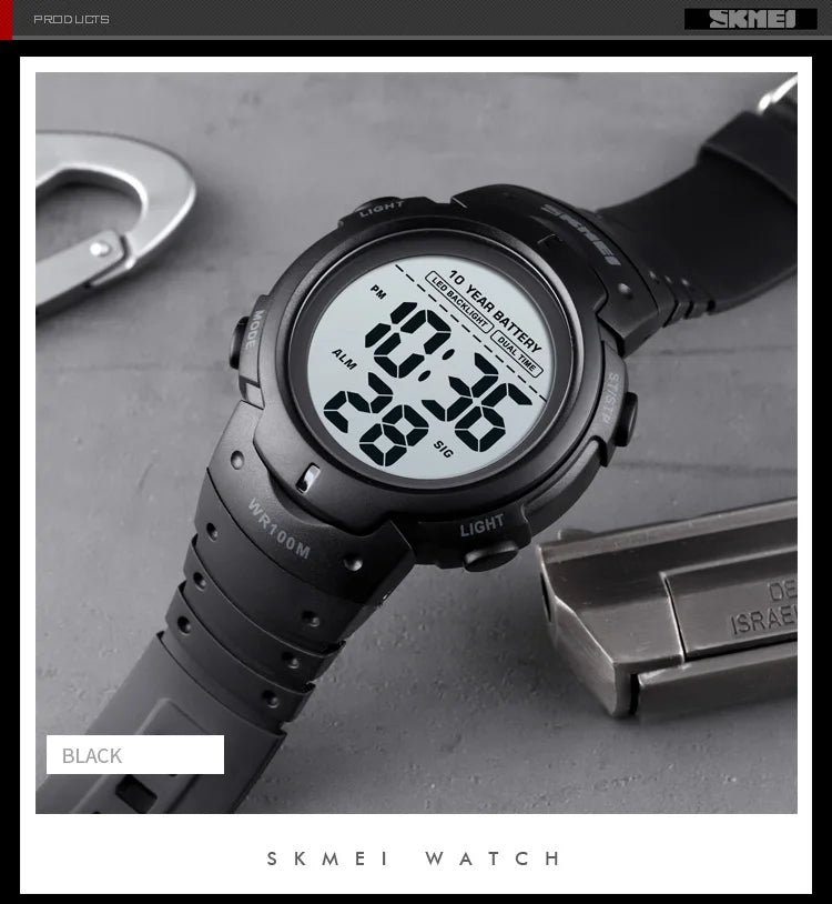 Waterproof Digital Sport Watch with 10 Year Battery Life - Smarsty