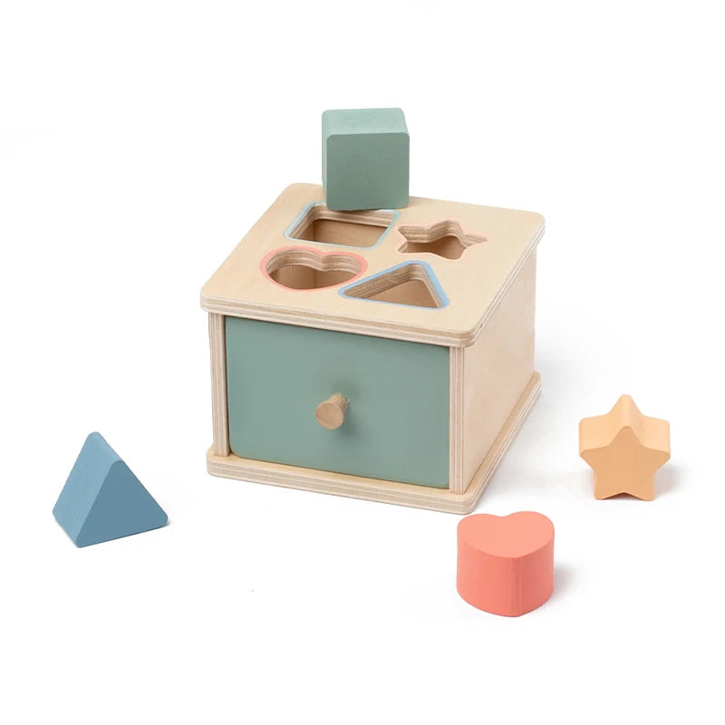 Wooden Color Shape Sorting Toys Drawer Box Busy Board Matching Game Fine Motor Sensory Toys Montessori Learning For Baby Gifts - Smarsty