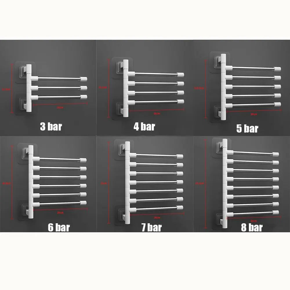 Rotatable Space Saving Aluminum Towel Rack Hanger - Smarsty