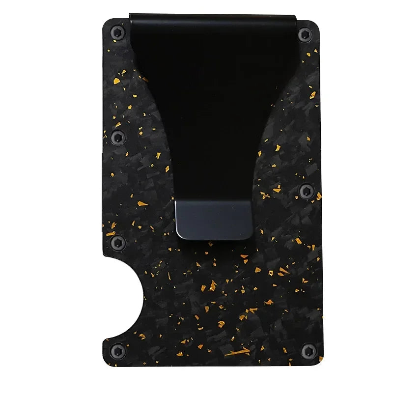 Carbon Fiber Metal Minimalist Slim Credit Card Holder Wallet Carteira for Men Cartera Tarjetero Hombre RFID Bank Cardholder Case