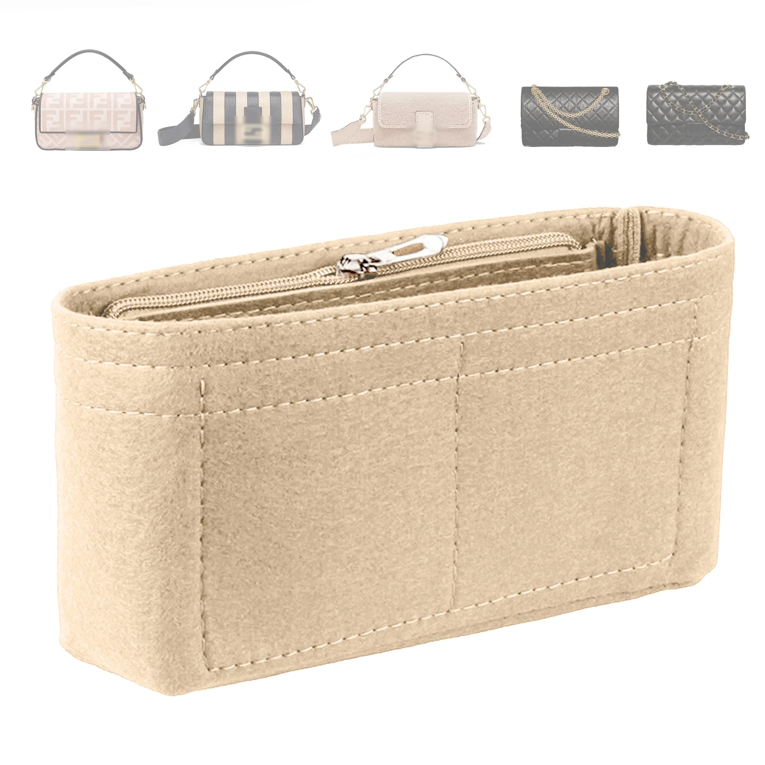 Trendy Felt Insert Bag Organizer Makeup Organizers Liner Perfect for Brand Women's Handbags Cosmetic Bags Bag Accesories