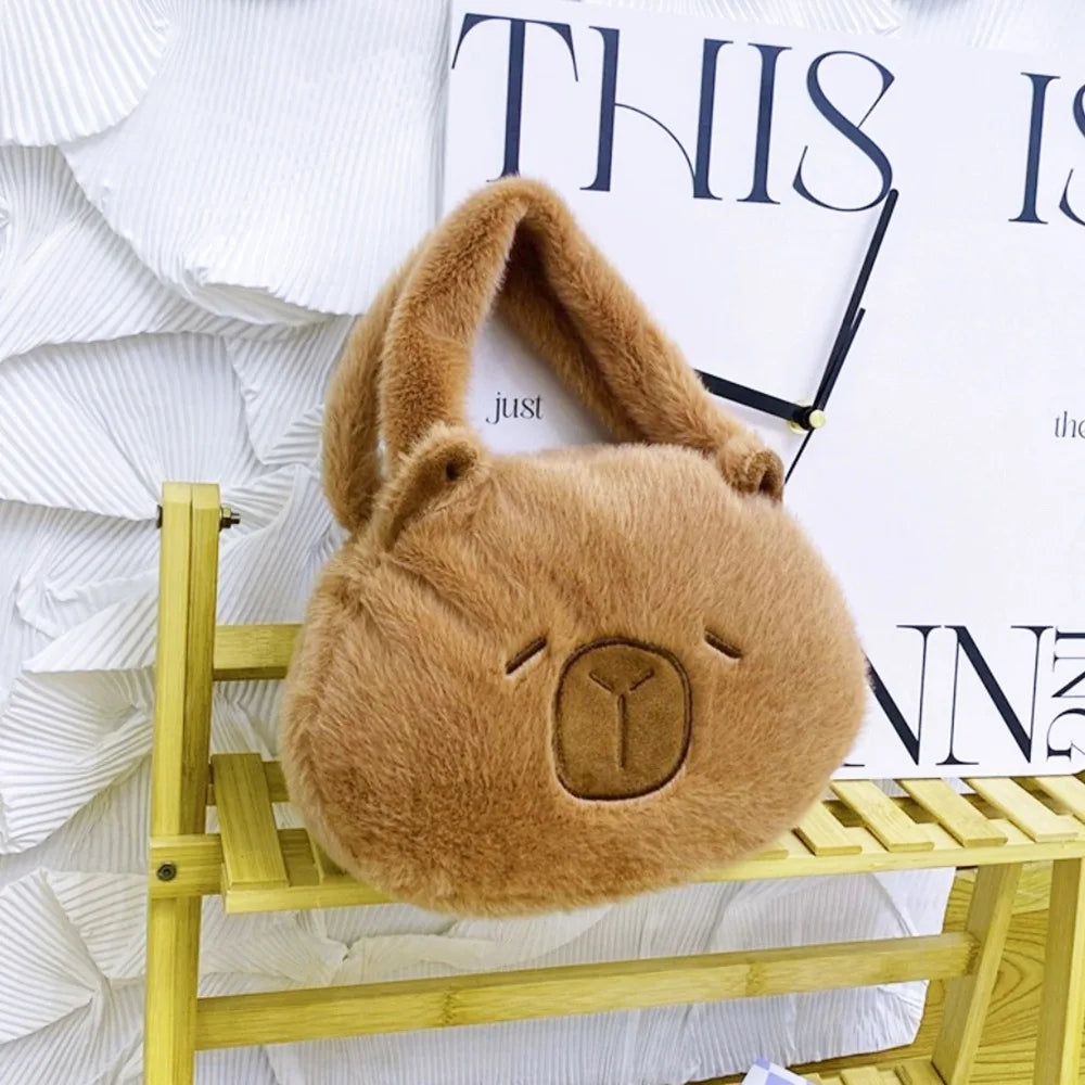 Capybara Plush Cartoon Shoulder Bag Large Capacity Unisex - Smarsty