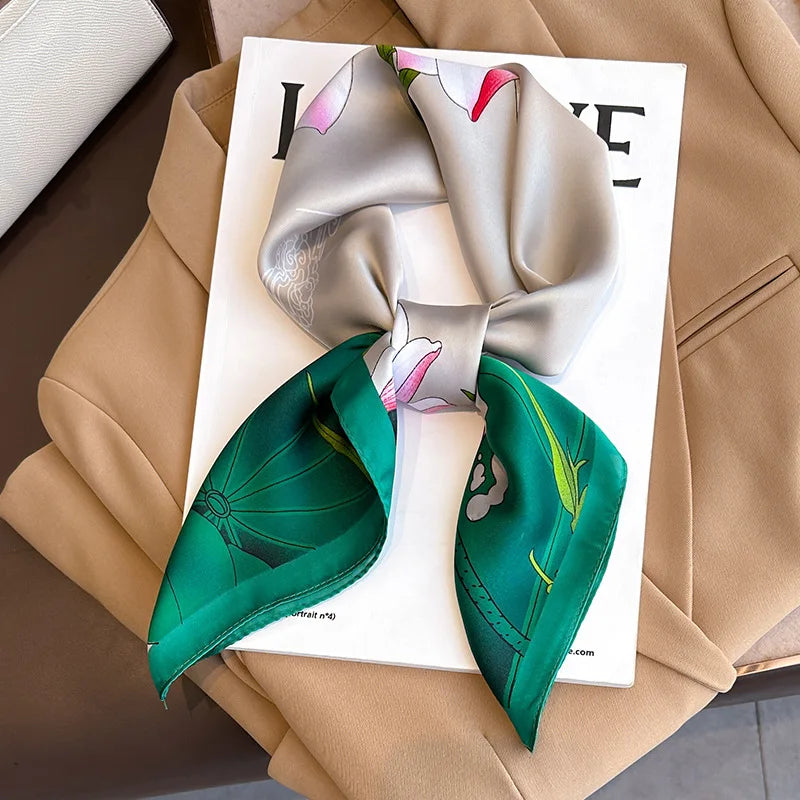 Luxury Silk Satin Scarf for Women with Sun Protection - Smarsty