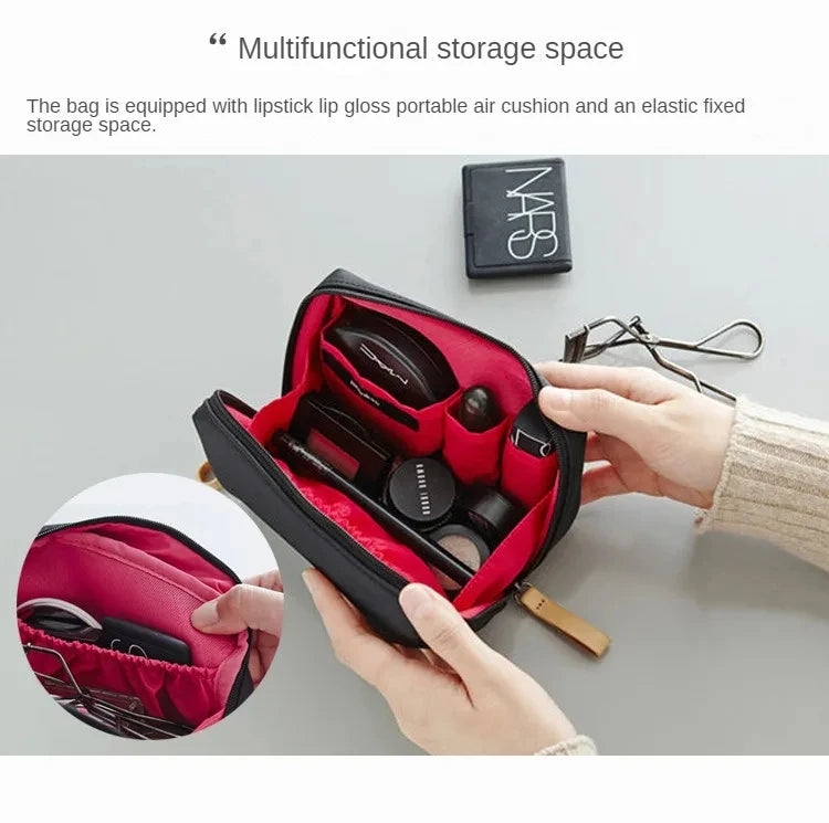 2024 New Women Cosmetic Bag Solid Color Korean Style Makeup Bag Pouch Toiletry Bag Waterproof Makeup Organizer Case Luxury Bag - Smarsty