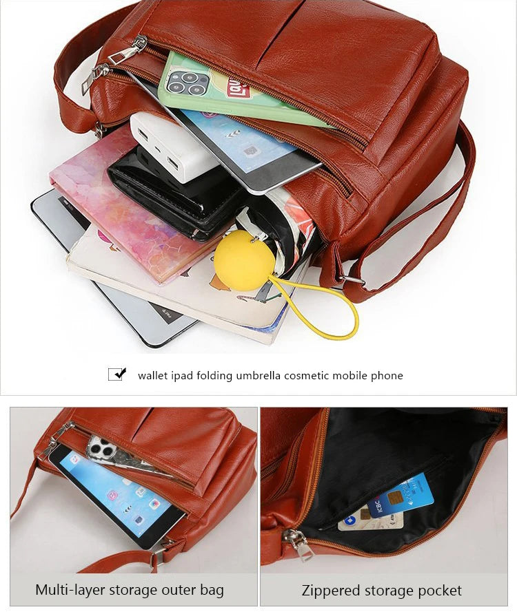 Korean Handbag Designer Leather Crossbody Bag for Women - Smarsty