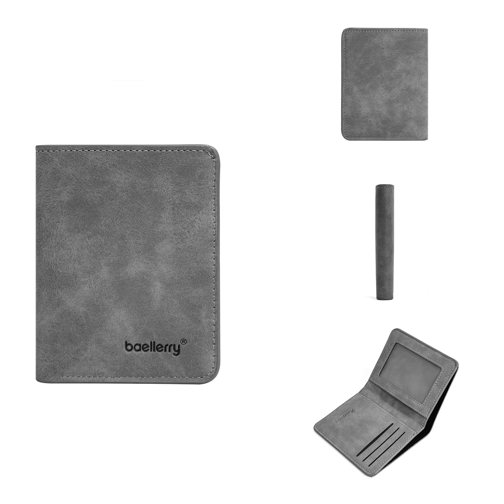 Thin Sanded Leather Multi-Card Driver's License Card Holder Simple Casual New Business Multi-Function Bifold Men's Short Wallet - Smarsty