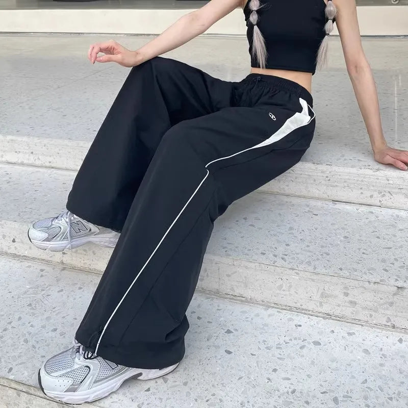 Women Casual Joggers Pants Fashion Streetwear Oversized Sports Wide Leg Pants Hip Hop Y2k Sweatpants High Waist Baggy Trousers - Smarsty