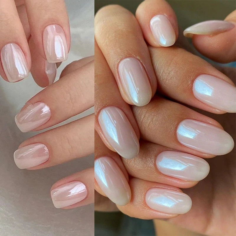 Aurora Pearl White Nail Glitter Powder for Stunning Designs - Smarsty