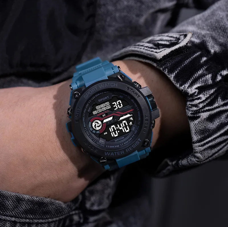 YIKAZE Men's Waterproof Sports Watch with LED Display - Smarsty