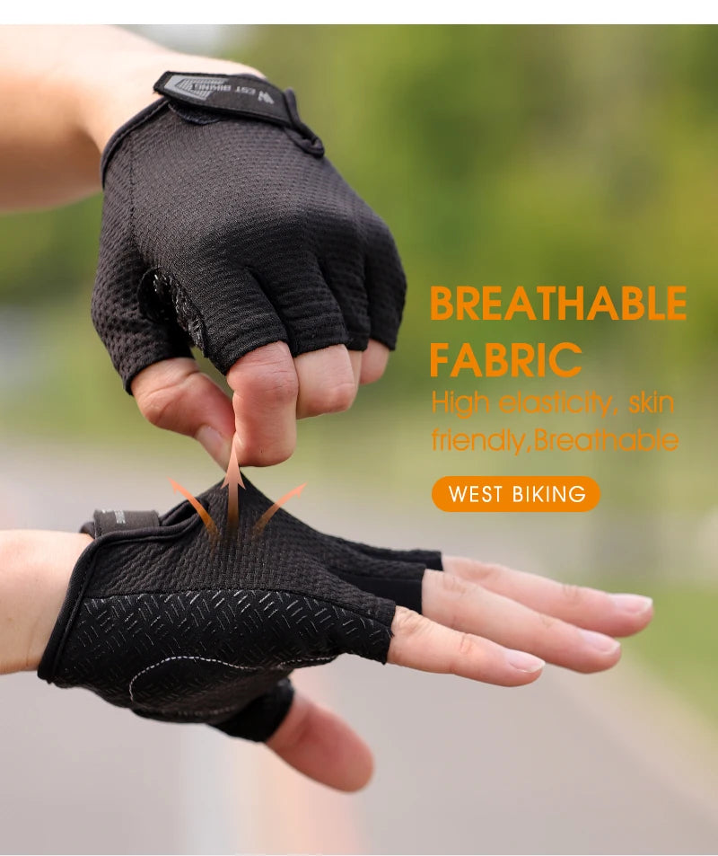 West Biking Full Finger Cycling Gloves Non Slip Silicone Palm - Smarsty