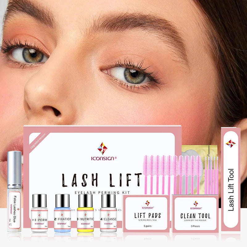 ICONSIGN Upgrade Version Lash Lift Kit Lifting Eyelashes Lasting 6-8 Weeks Lash Perm Eyelash Enhancer Makeup Tools - Smarsty