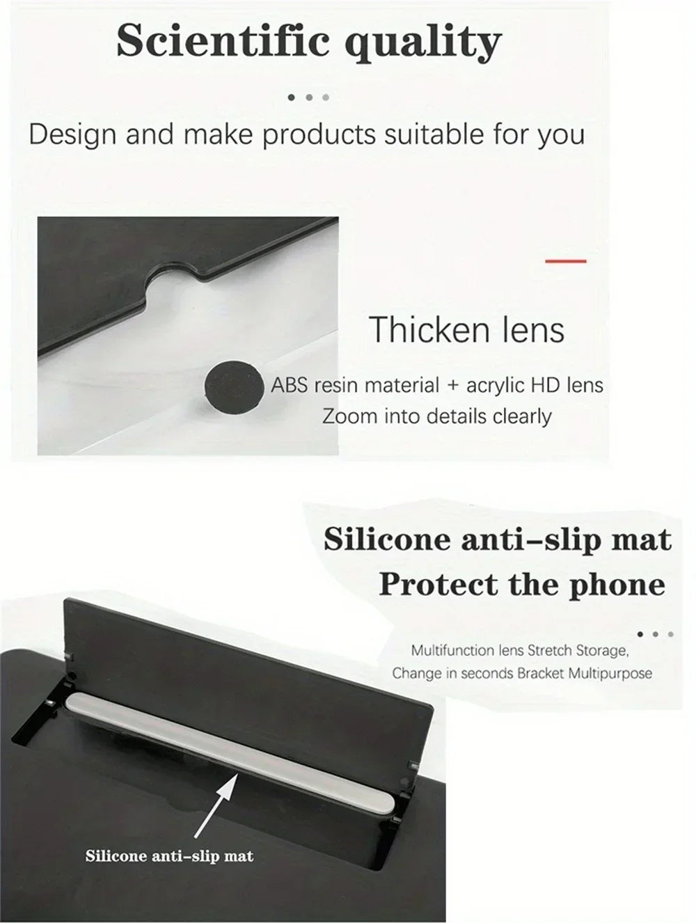 12/10 inch mobile phone amplifier HD screen magnifying glass anti blue light and eye protection Multi functional Amplifier - Smarsty