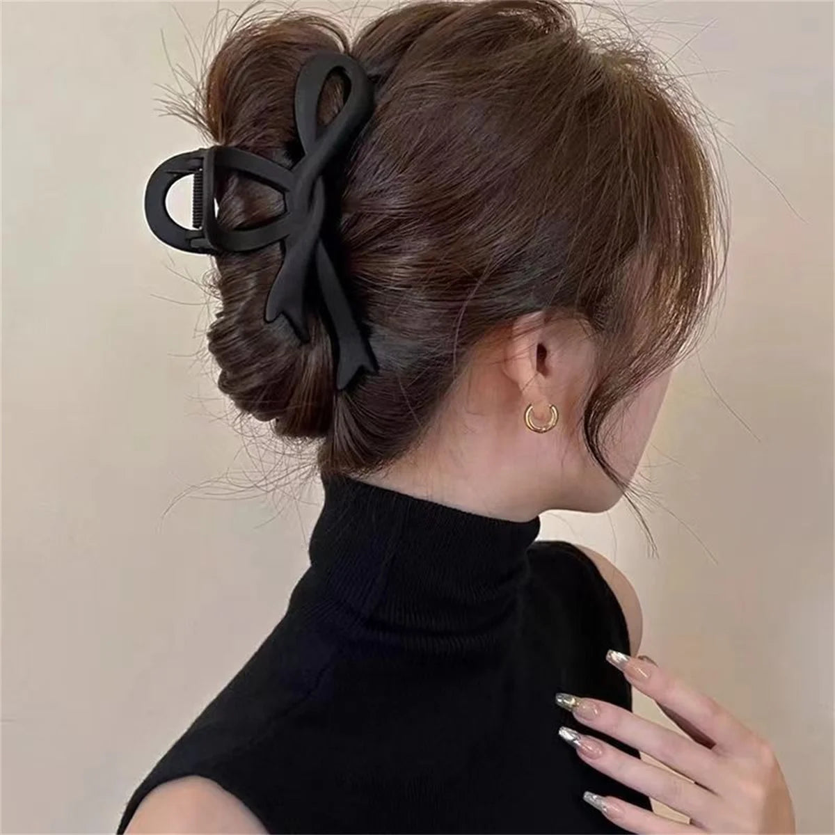 13cm Matte Ribbon Bow Hair Clips Strong Hold Vintage - Smarsty