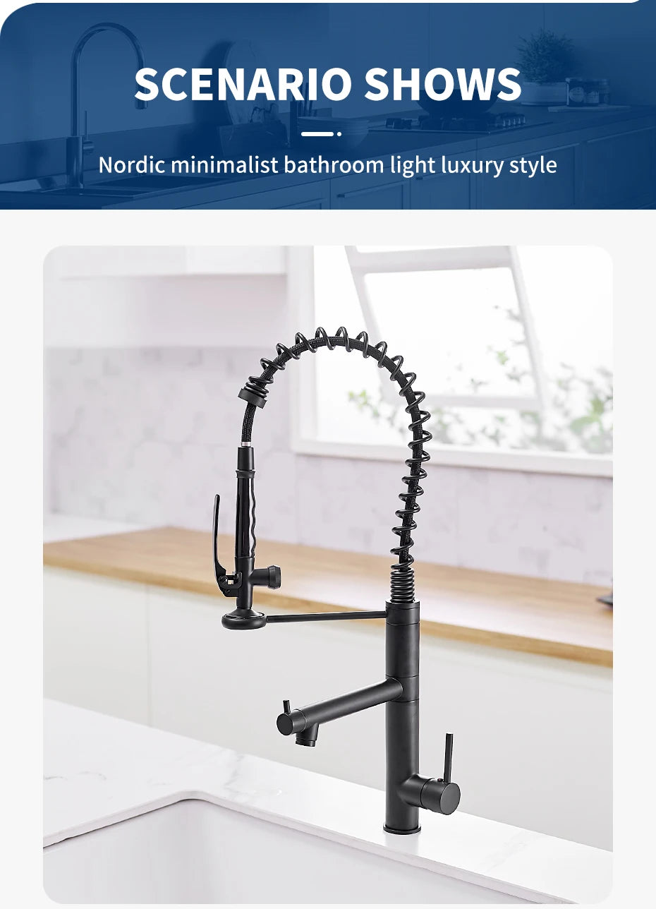 Chrome Brass Kitchen Faucet with Pull Out Spray - Smarsty