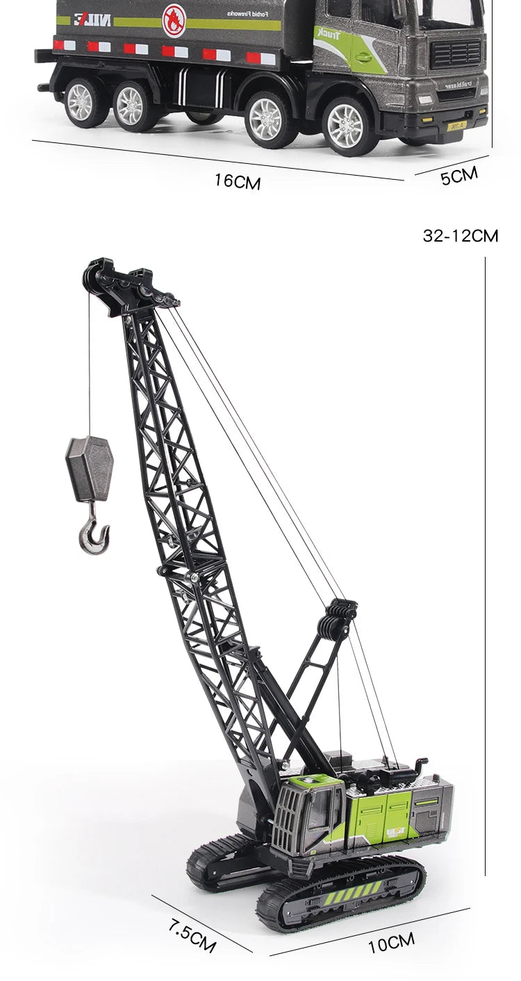 1/50 Model Car Bulldozer Truck Excavator Crane Forklift Construction Engineering Vehicle Toys for Boys Children Educational Toys by Smarsty