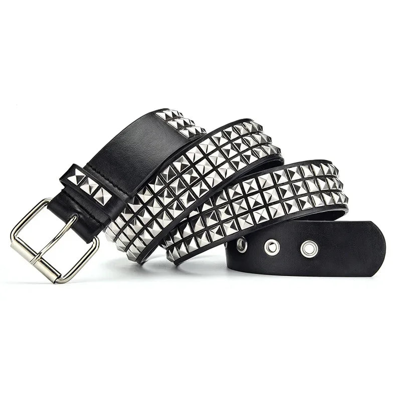 Unisex Punk Rock Studded Belt With Metal Detailing - Smarsty