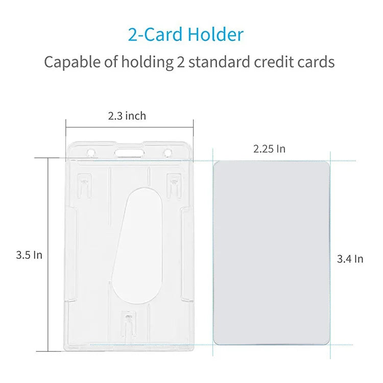 Transparent Cards Slots ID Tag Badge Holder with Badge Reel Cards Storage Organizer Employee Pass Work Card Case Sleeve - Smarsty
