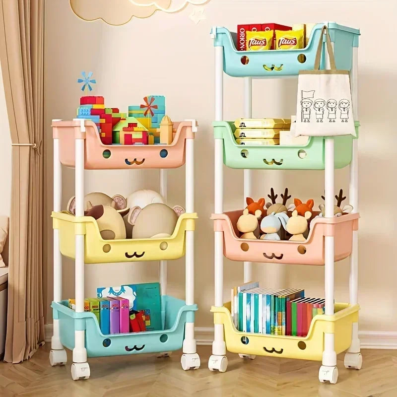 Storage Trolley Bookshelf Snack Rack For Children Storage Organizer Bathroom Accessories Closet Organizer Toy Kitchen Storage by Smarsty
