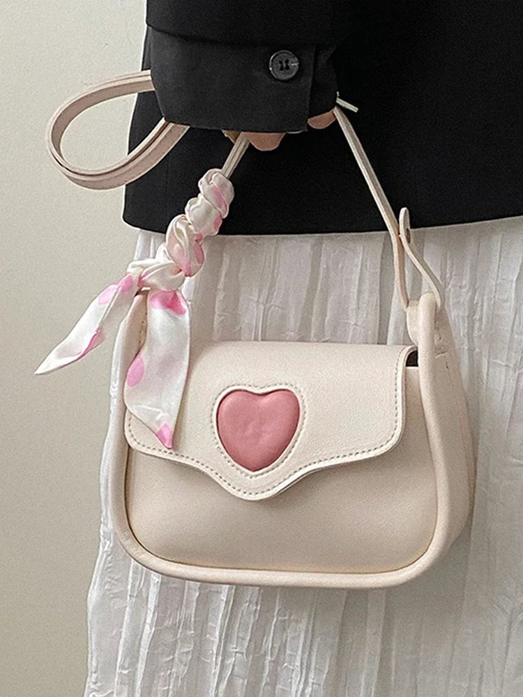 Women Slant Crossbody Saddle Bag Retro Love Pattern - Smarsty
