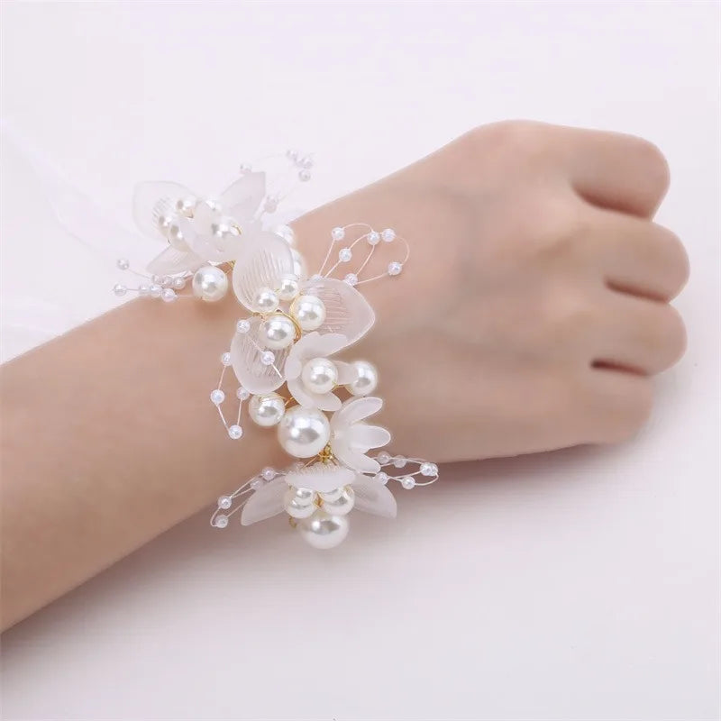 Bohemian Pearl Flower Headband For Girls Wedding Bridal - Smarsty