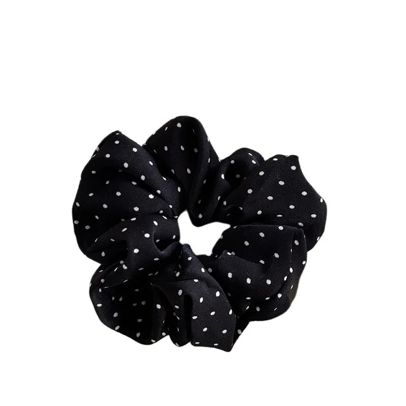 Elegant French Dot Scrunchies Soft Elastic Hair Ties - Smarsty