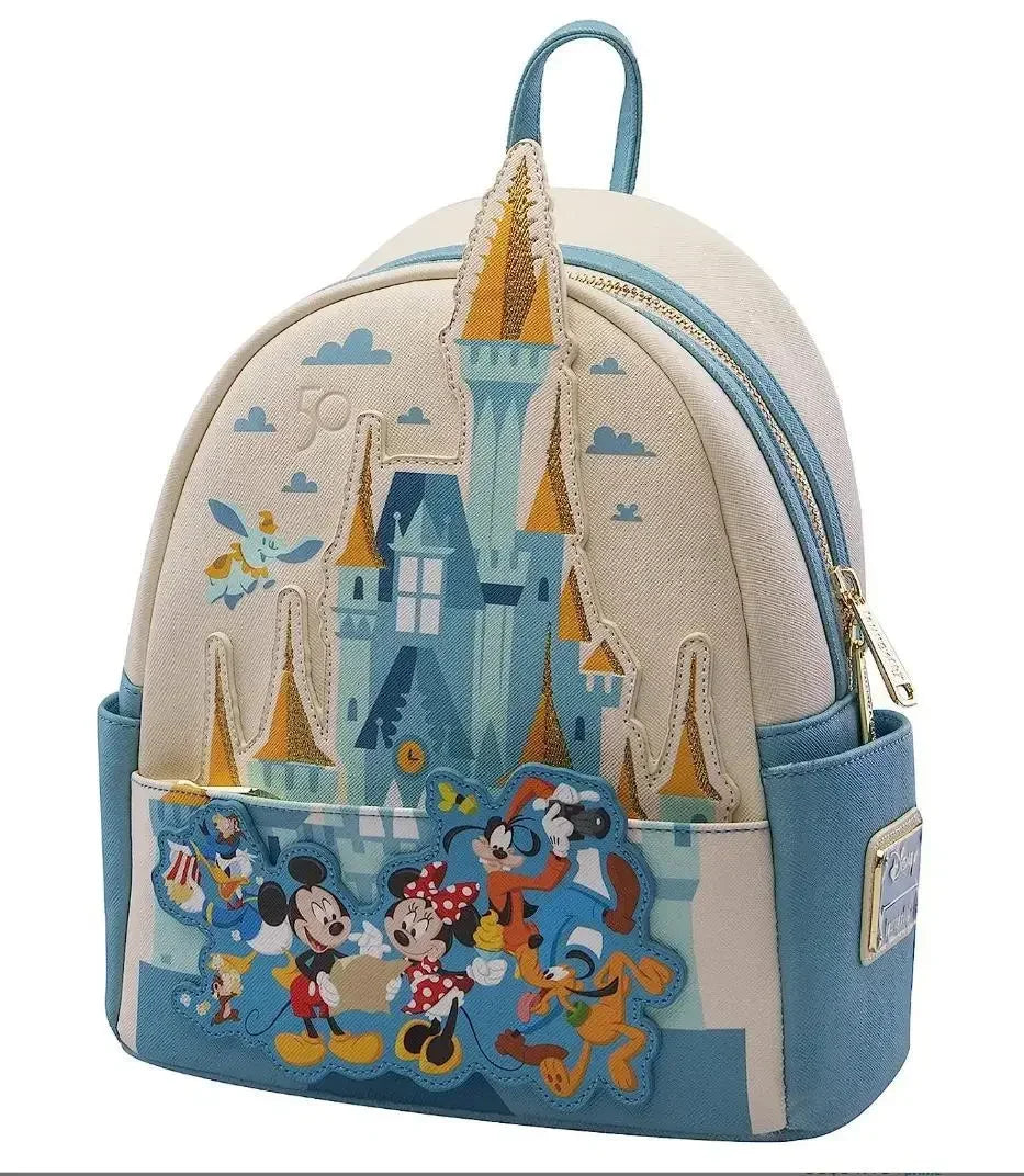 Beauty and the Beast Cartoon Backpack PU Leather Bag - Smarsty