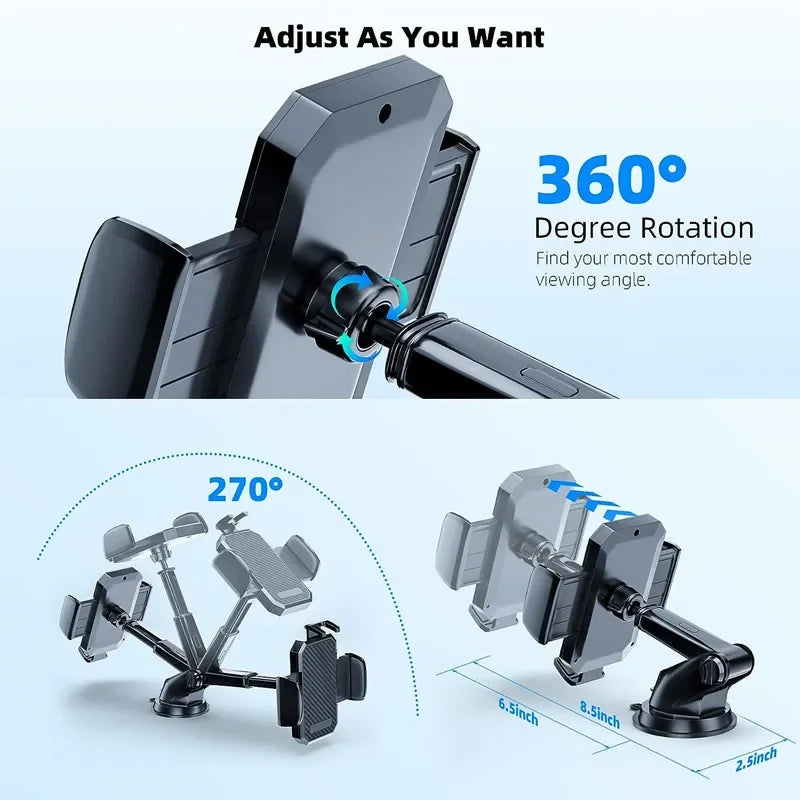 Universal Car Phone Holder With 360 Degree Rotation Suction - Smarsty