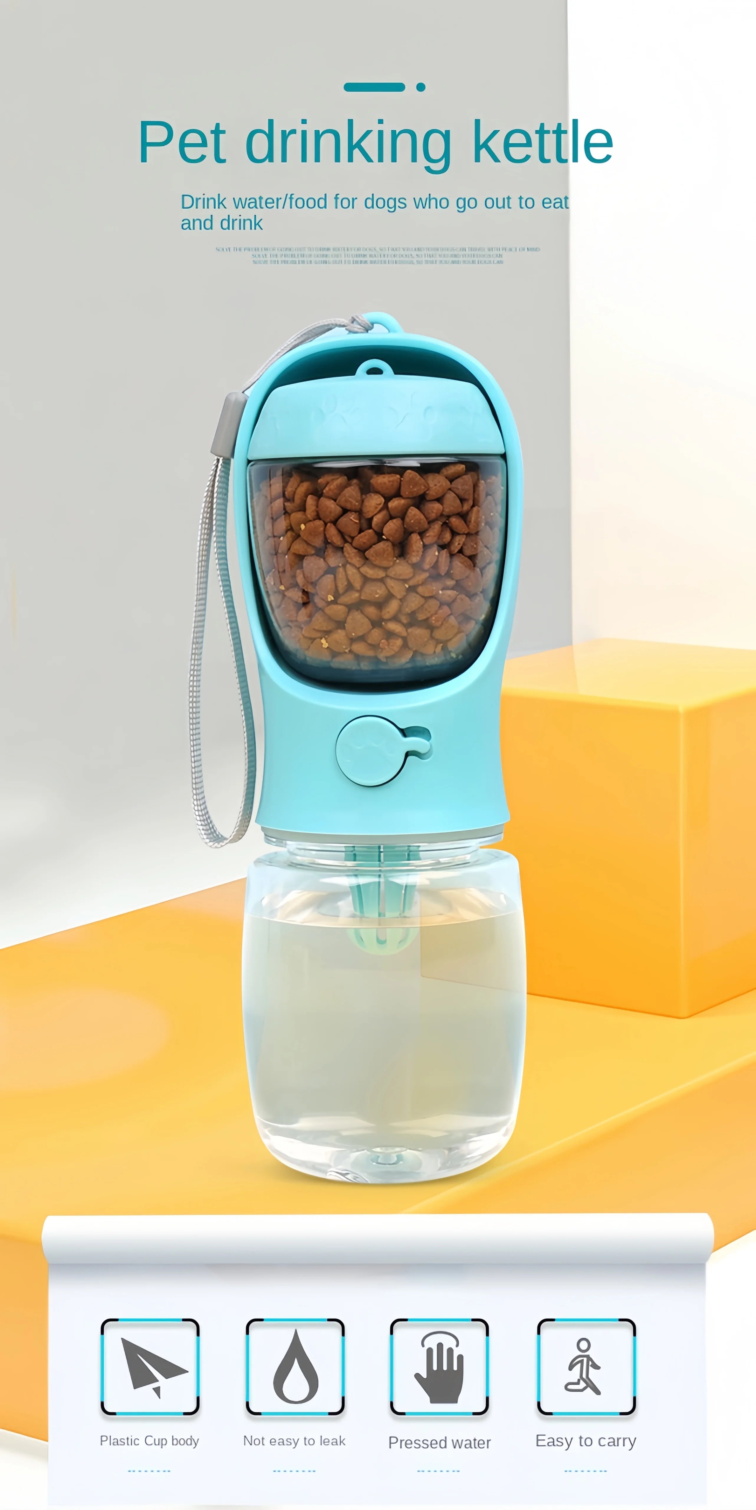 Portable Dog and Cat Water Bottle with Food Storage - Smarsty
