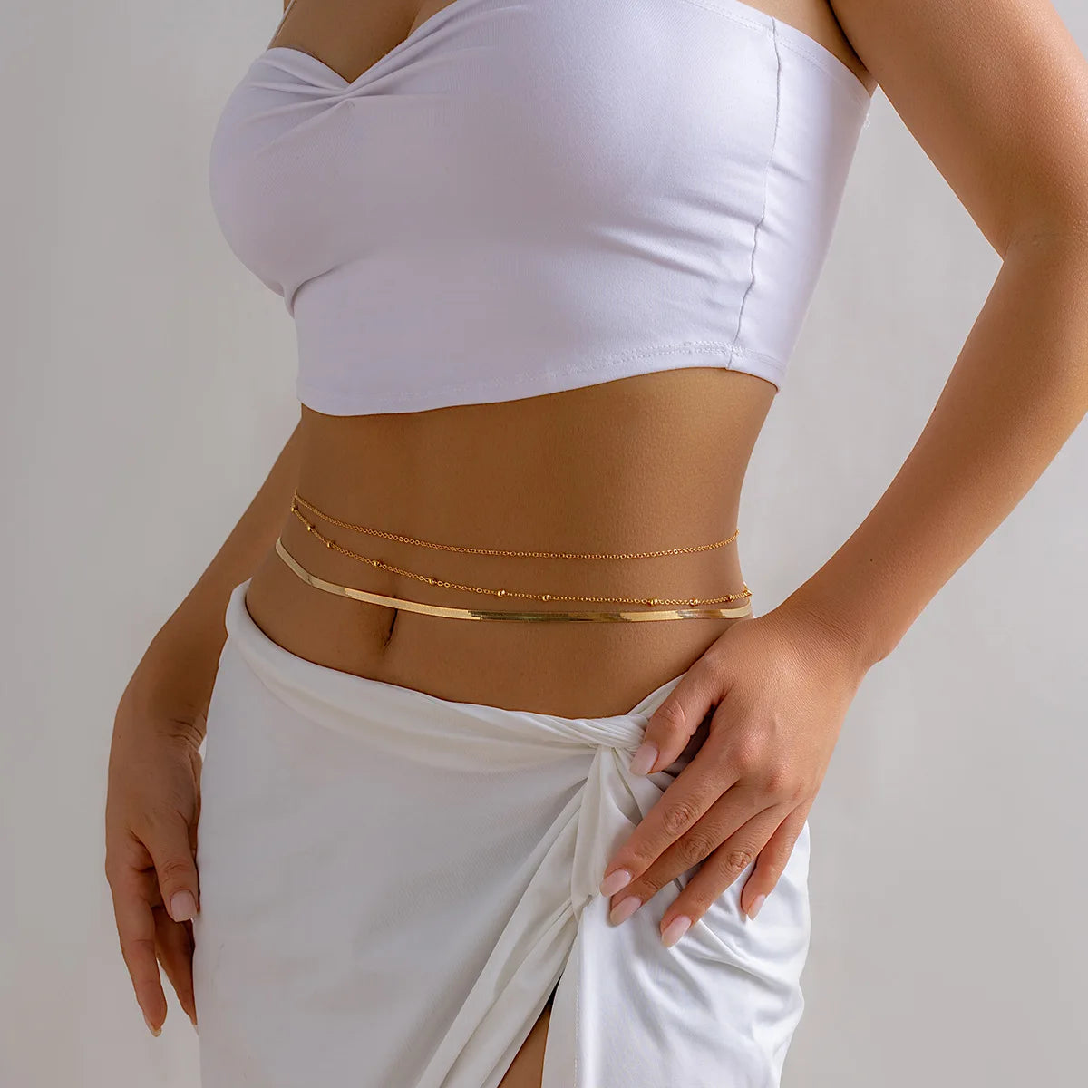 Minimalist Double Layer Metal Belly Chain for Summer - Smarsty
