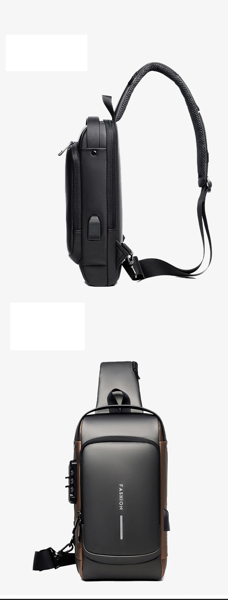 Anti Theft Chest Bag USB Charge Crossbody Sling Pack - Smarsty