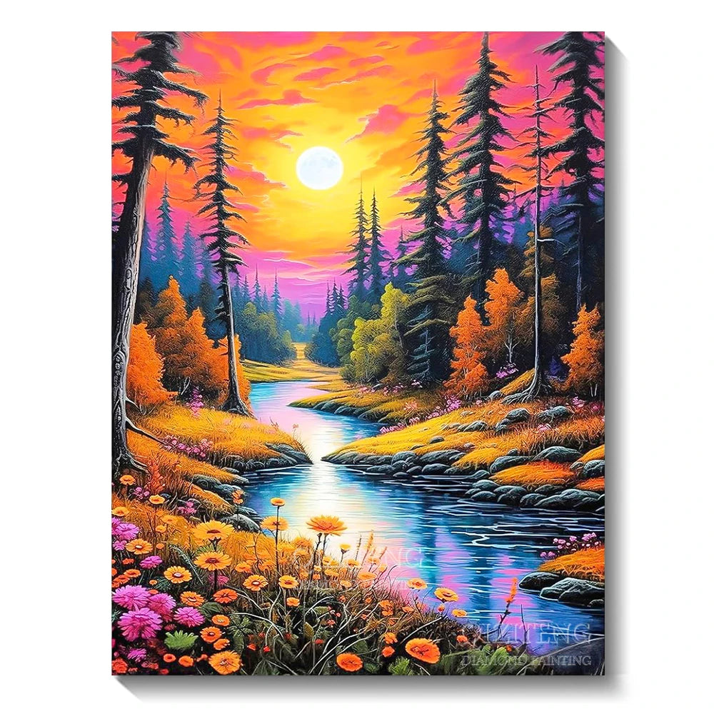 5D Diamond Art Aurora Landscape DIY Wall Decor - Smarsty
