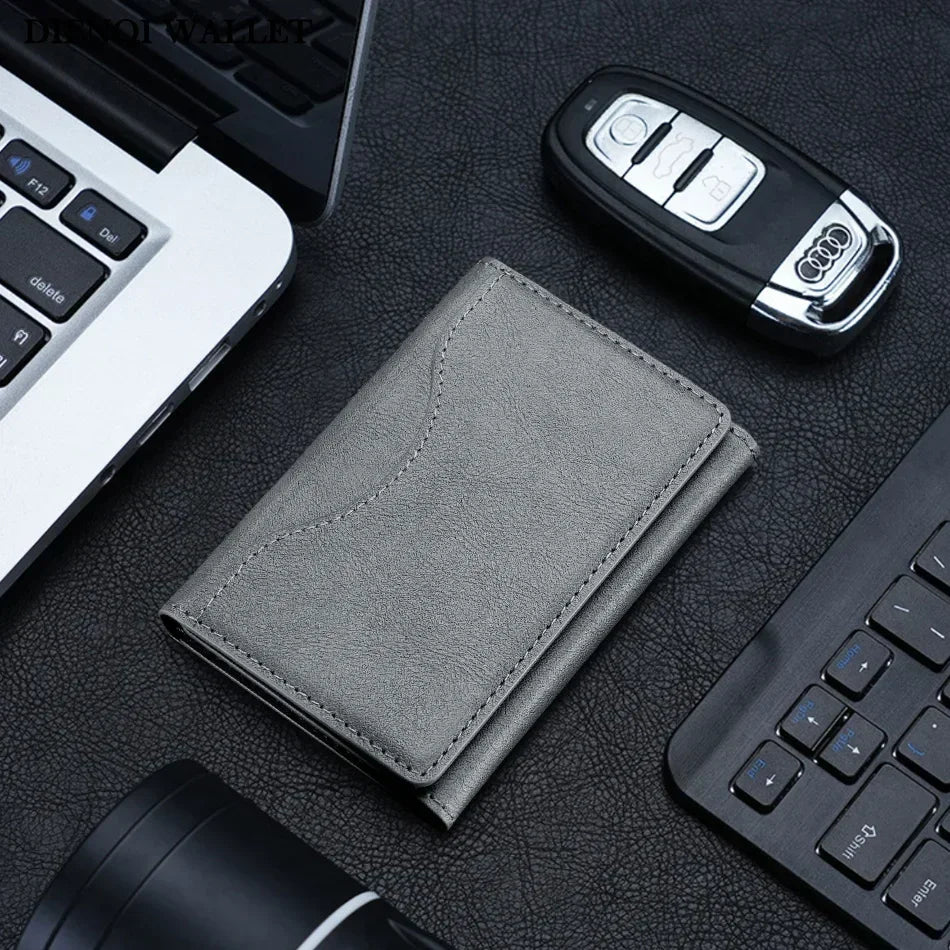 Men Magsafe Card Holder Unisex PU Leather Magnetic Cardholder Card Bag Wallet for Apple for IPhone 16 15 14 13 12 Pro Max Mini